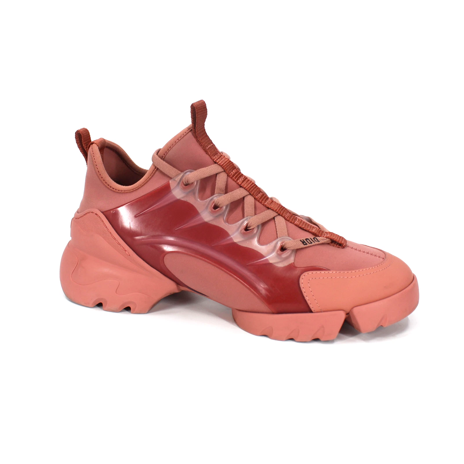 Baskets Christian Dior D Connect néoprène caoutchouc rose nude foncé femme taille 38