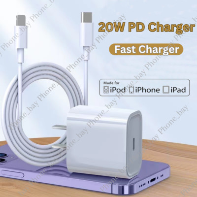 USB-C 20W Charger Cable Charging Cord For iPhone 6 7 8 XR X 11 12 13 14 pro Max