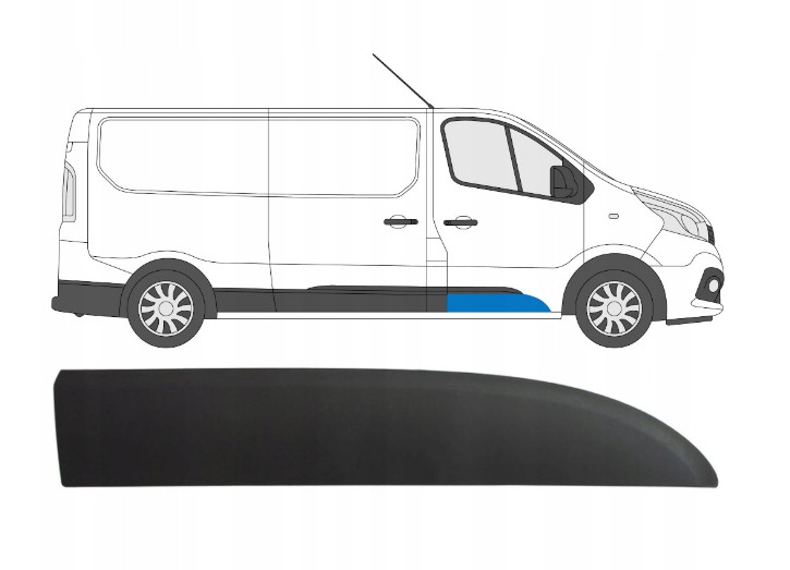 Baguette de côté Renault Trafic III pour réparer une porte rayée