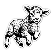 Baby Lamb Sheep Vinyl Sticker - SELECT SIZE