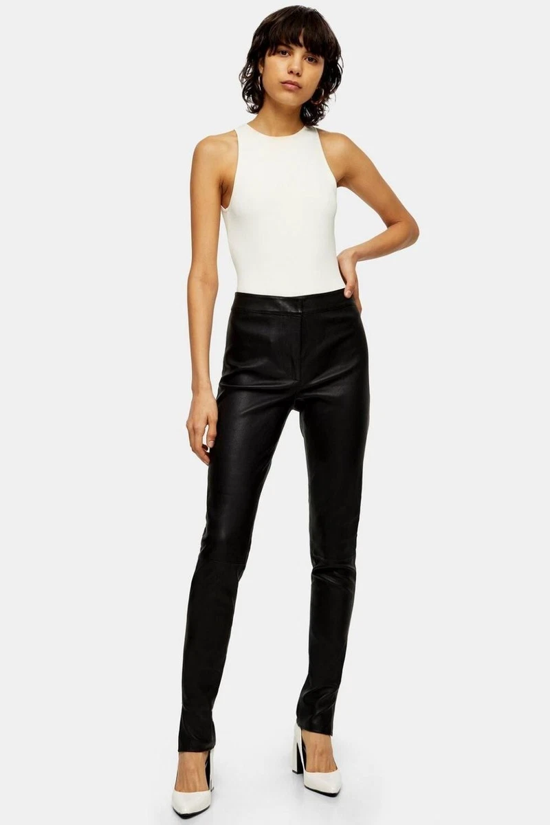 BNWT topshop Black Skinny Leather Trousers By Topshop Boutique