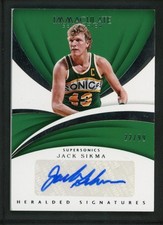 2017-18 JACK SIKMA 22/99 AUTO PANINI IMMACULATE COLLECTION HERALDED SIGNATURES