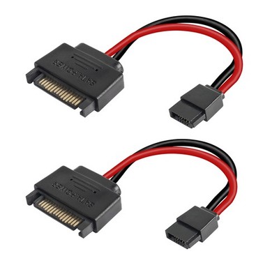 Sata Power Adapter 15 To 6 Pin Slimline Cable 2 Pack