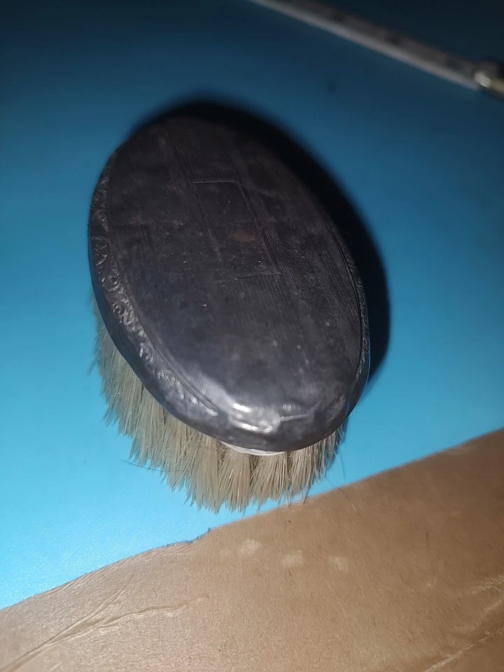 Marca de fabricante de cepillos de plata esterlina Webster Company vintage sin monograma 3x2" Foto 2 de 4