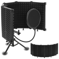 Microphone Isolation Shield with Tripod Stand Pop Filter