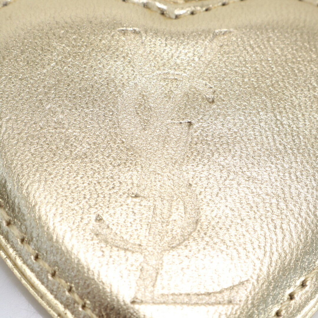 Portachiavi in pelle con ciondolo borsa a specchio cuore Ysl Yves Saint Laurent