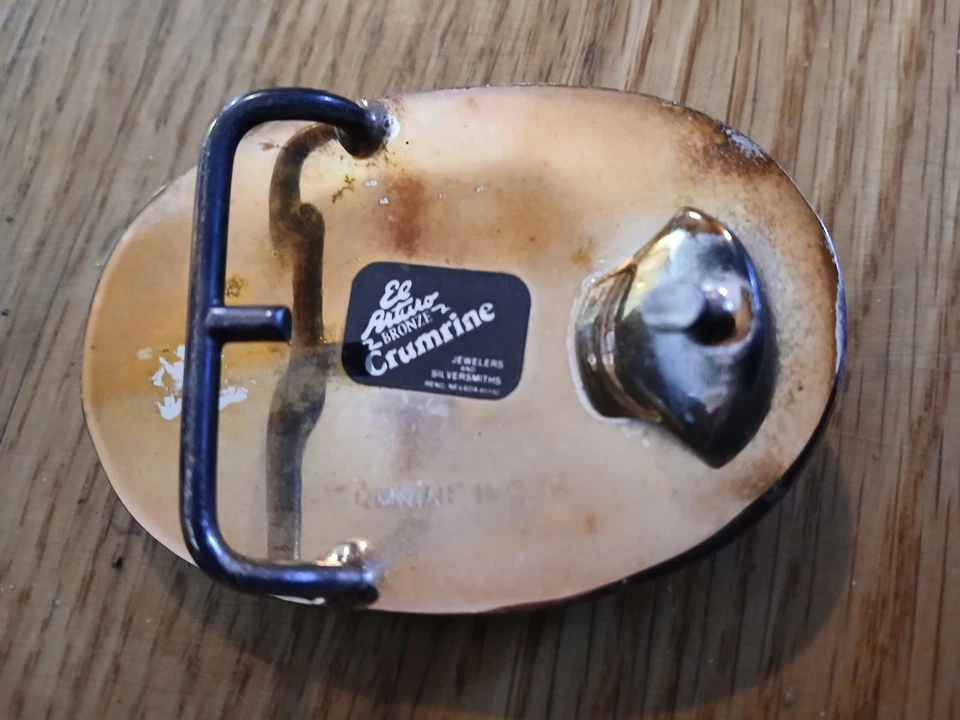 Vintage Crumrine Belt  Buckle 3" X 2"  - Image 3 of 4