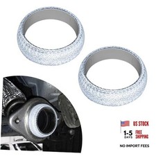2PCS Car Exhaust Manifold Gasket, Exhaust Flange Gasket, ID 48mm Graphite