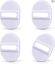 4PCS Car Door Latch Lock Cover in White, Carbon Fiber Self-Adhesi Color: White