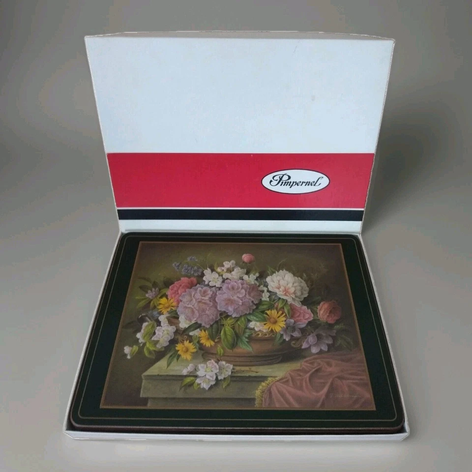 Pimpernel Blumenkorb Tischset Boxed Set Acryl Küche Esszimmer Geschirr x 6
