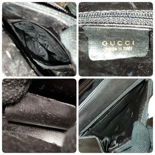 Gucci 2Way Bamboo Shoulder Bag Leather Black Pocket m2_0706 - Picture 6 of 10