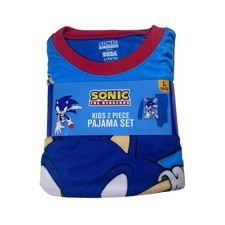 Sonic The Hedgehog Kids 2 Piece Pajama Set Large 10-12 Flame Resistant PJ NEW