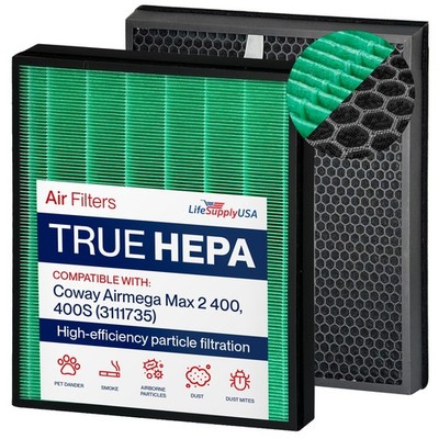 True HEPA Max2 & Carbon Filter Set for Coway Airmega 400 400S Air Purifier