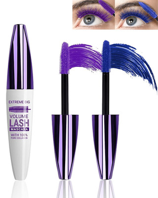 5D Colored Mascara Volume and Length,Blue Purple Waterproof Smudge-proof Mascara