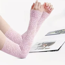 1 Pair of Lace Arm Sleeves Long Half Arm Sleeves Summer Driving.
