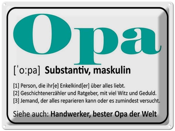 Blechschild 30X40 Cm Opa Handwerker Bester Welt Spruch Zitat Deko Geschenk Metal-image