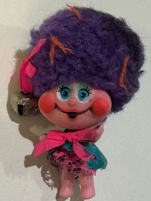 Rare Vintage 1969 Mattel Liddle Kiddle Upsy Downsy Doll Purple Hair 2.5''