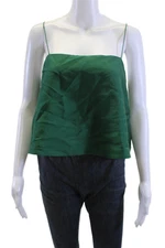Club Monaco Women Cropped Camisole Spaghetti Strap Square Neck Green Size M