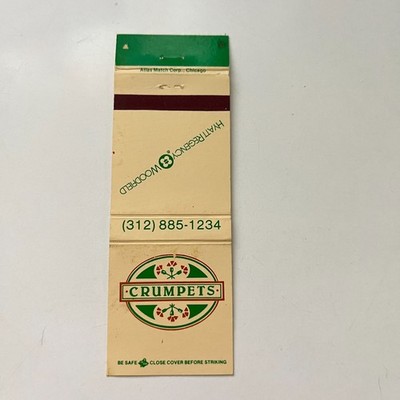 Crumpets Hyatt Regency Woodfield Vintage Matchbook Cover TMB76-3
