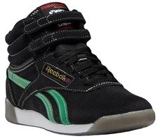 Reebok Women's Freestyle Hi High Top Sneaker, Core Black/Glegrn/Vecr, 10 M