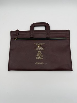 Vtg 1990 Hazel Leather Document Case Briefcase AAPA Bahamas Port Authority 