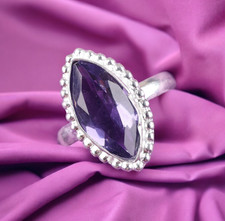 Natural Iolite Gemstone 925 Sterling Silver Pretty Ring All Size Gift For Her DH