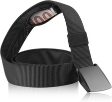 Travel Money Belt Security Hidden Pouch Nylon Waist Belt Anti-Theft w/ Buckle Me