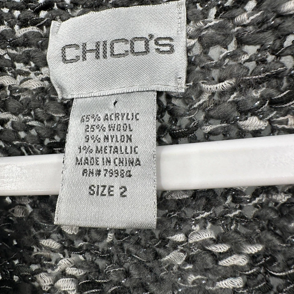 Chicos Mujeres Mezcla de Lana Suéter Chaleco Talla 2 EE. UU. L Tejido Mármol Boho Cierre Pin Foto 3 de 4