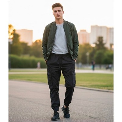 Smiths Workwear Men's Performance Cargo Jogger Pants Large Black Stretch Nylon