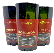 Bath Body Works Bourbon For Men Antiperspirant Deodorant 2.7 Oz x3