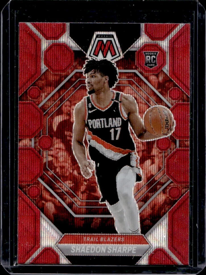2022-23 Mosaic Shaedon Sharpe RC Red Wave Rookie #213 Trail Blazers