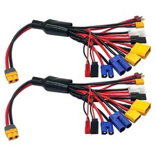 2Packs RC Lipo Battery Charger Adapter Connector Splitter Wire 10 in 1 Octopu