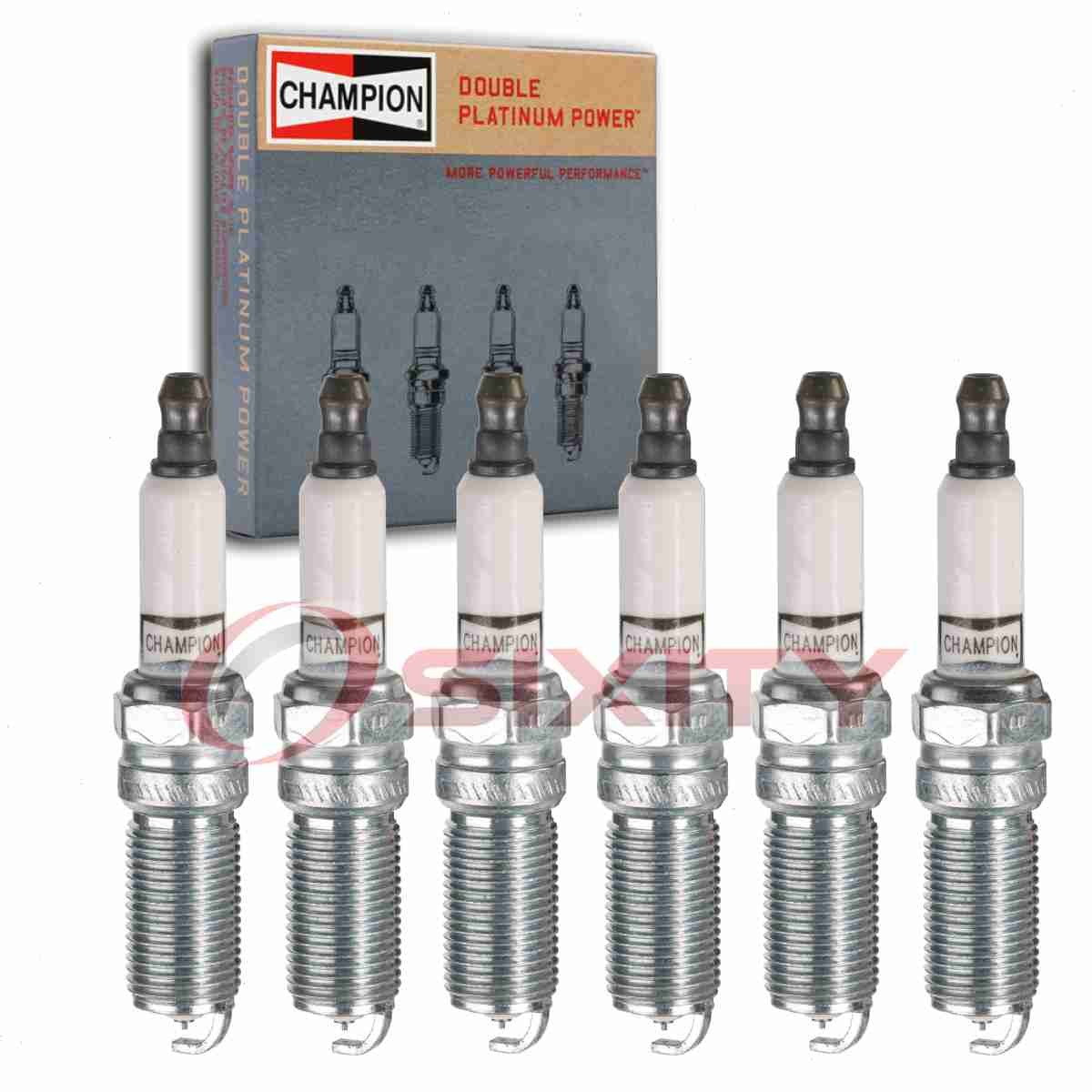 6 pc Champion Double Platinum Spark Plugs for 2008-2009 Chevrolet Malibu sg