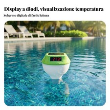 Termometro solare galleggiante per piscina, digitale, luce RGB, IP68