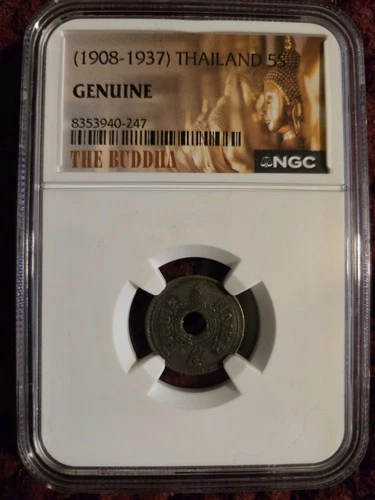 (1908-1937) Thailand 5S NGC Genuine The Buddha label