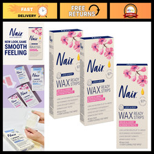 Nair Hair Remover Wax Ready Strips for Legs Body, No Mess Waxing Kit for Hair