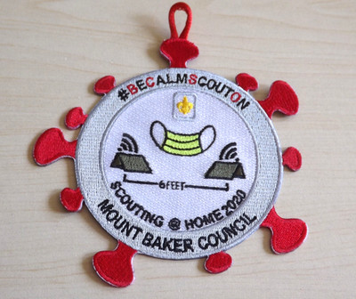 BSA Mount Baker Council COVID 19 Bug Virus Style Hanging Patch Boy Scouts Logo