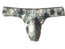 JOCKEY Mens Tropical Tree Print Cotton Thong Bikini Brief Underwear sz XL Washed