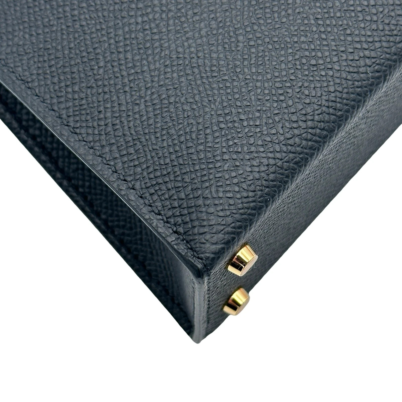 HERMES Mini Kelly 2 Black Epsom Leather Handbag K Stamp #OKB47 image 8