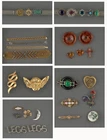 Vintage jewelry wearable, gold & silver toned lot, some are signed
