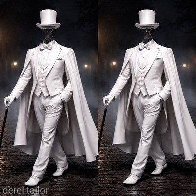 Men's Fashion Suits with Cape Jacket Vest Pant 3 Pieces for Red Banquet Wedding