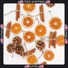 Natural Orange Slices Cinnamon Pinecones Christmas Decorations 36Pcs
