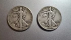 US Coins  Two Circulated Silver Walking Liberty Half Dollars ~ 1941  & 1943