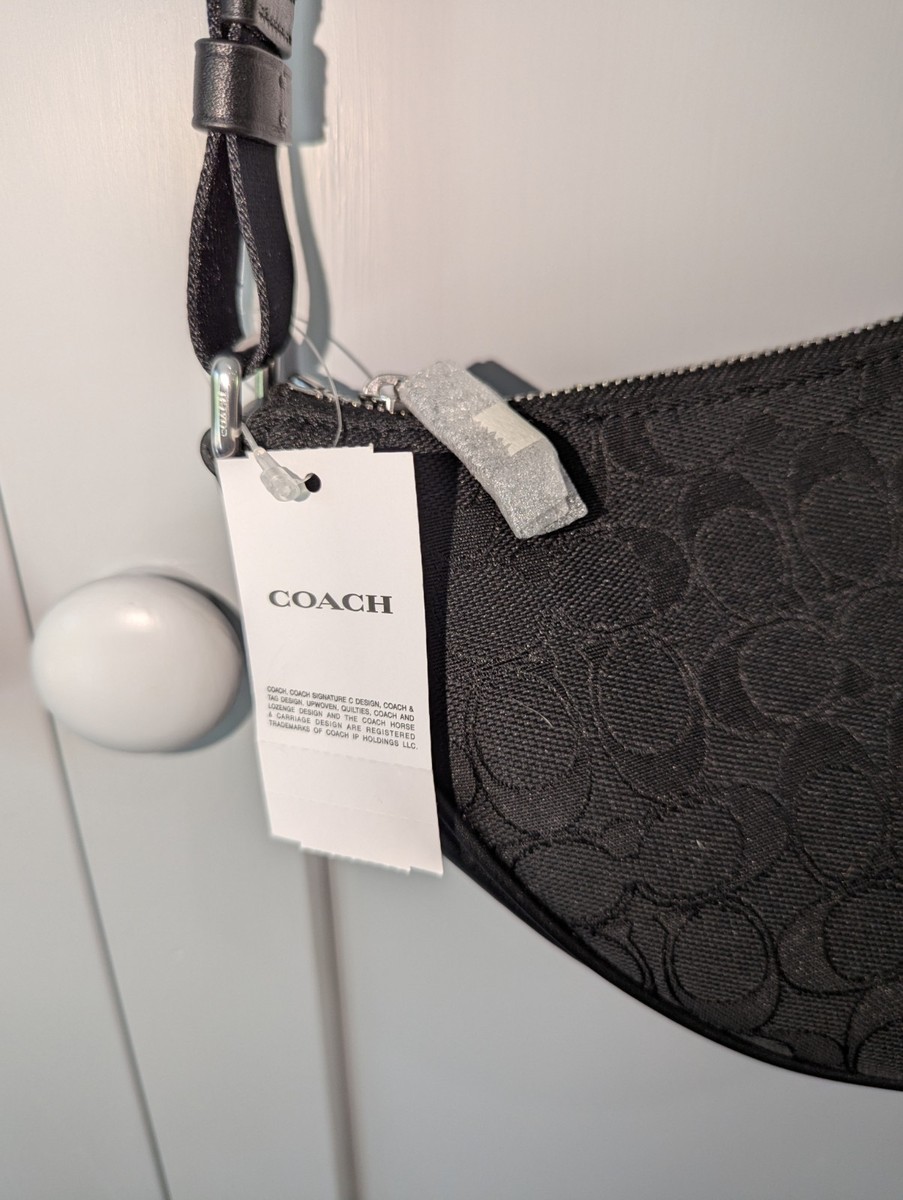 COACH PACE SHOULDER BAG CT822 Signature Jacquard Navy Blue