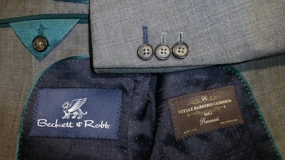 Beckett & Robb Blazer 34S Excellent Condition Italian Fabric Suit Jacket
