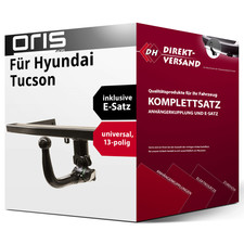 Für Tucson Typ TL/TLE (Oris) Anhängerkupplung abnehmbar + E-Satz 13pol