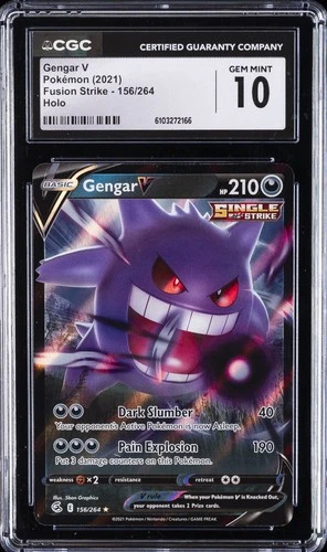 2021 POKEMON FUSION STRIKE HOLO #156/264 GENGAR V CGC 10 GEM MINT