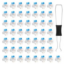 50 PCS Blue Mechanical Keyboard Switches, 3 Pin Clicky Switches