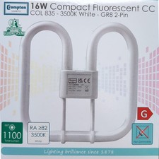 Image of Crompton 16W Compact Fluorescent CC col 835 - 3500K White - GR8 2 Pin