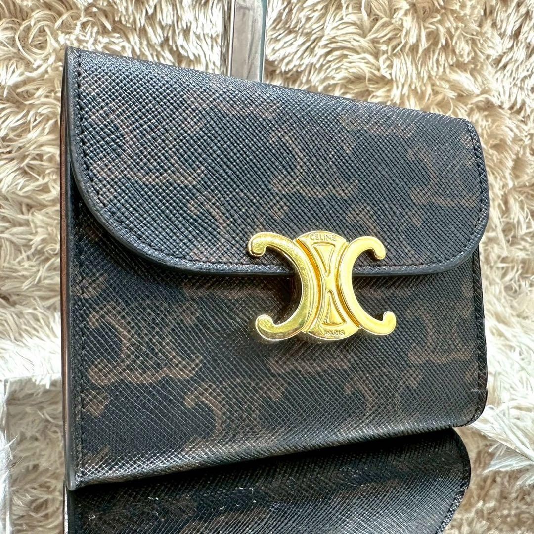 CELINE Triomphe Card Case Macadam Pattern From Ja… - image 1